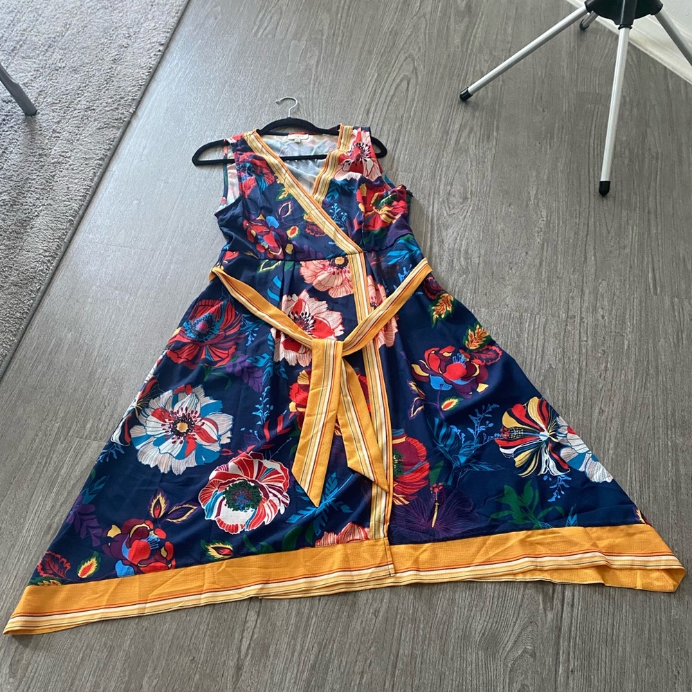 Umgee Floral Faux Wrap Dress - Picture 6 of 12